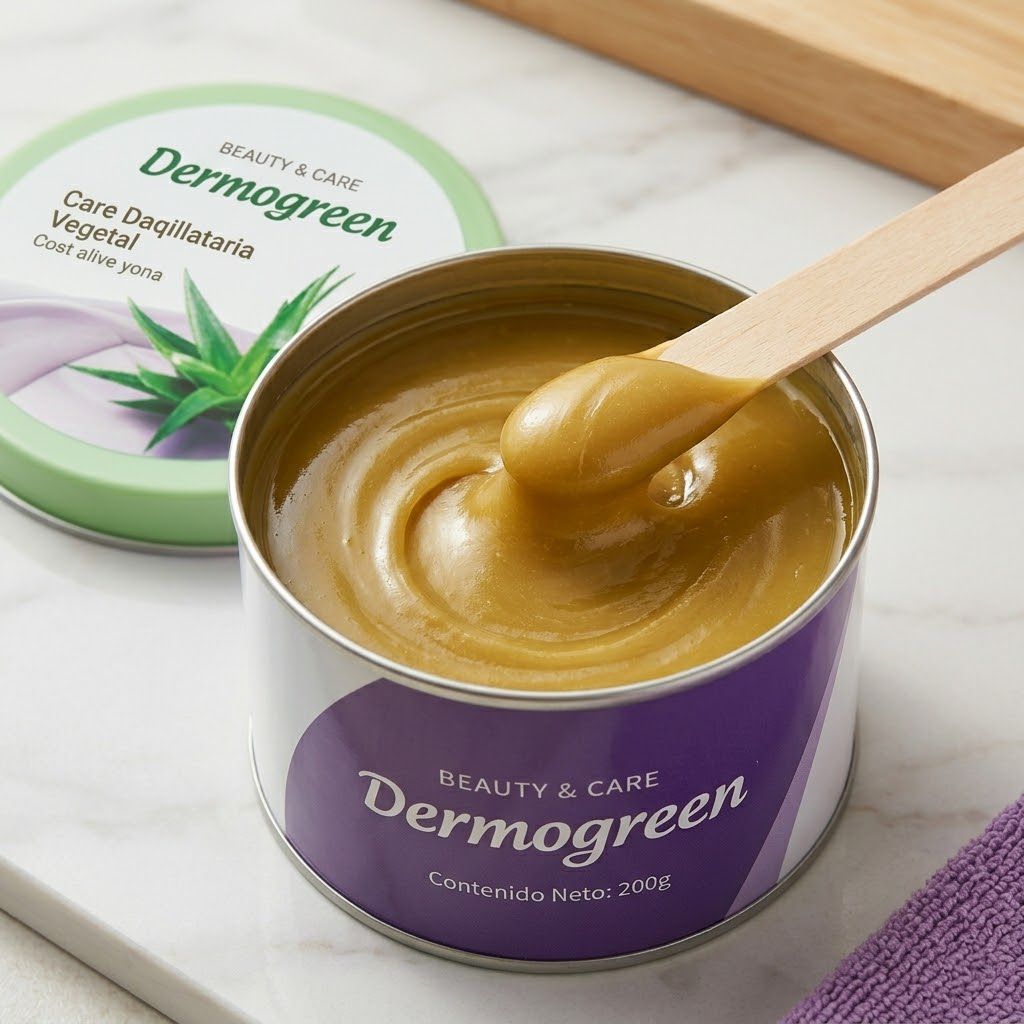 Cera depilatoria natural Click & Go miel camomila pote 200g textura cremosa detalle
