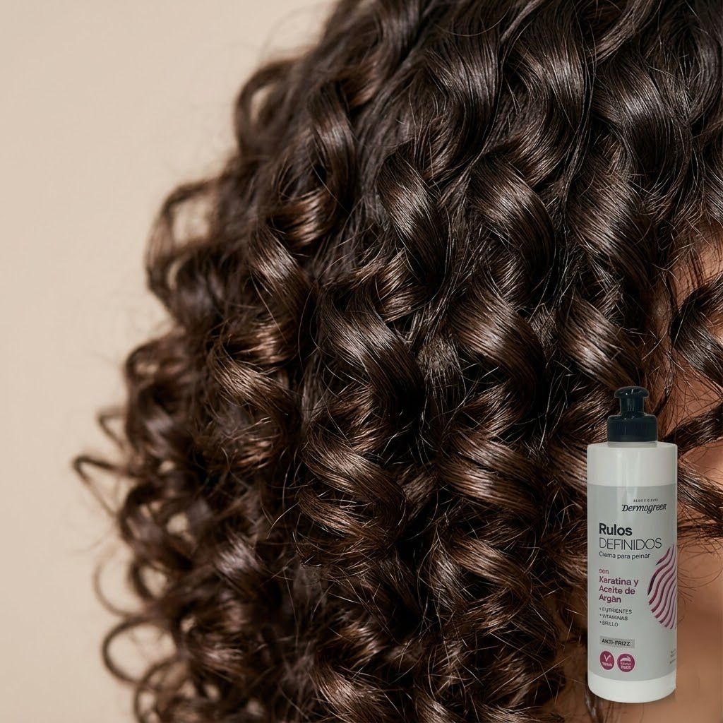 Cabello rizado definido sin frizz resultado crema peinar keratina Click & Go 300ml