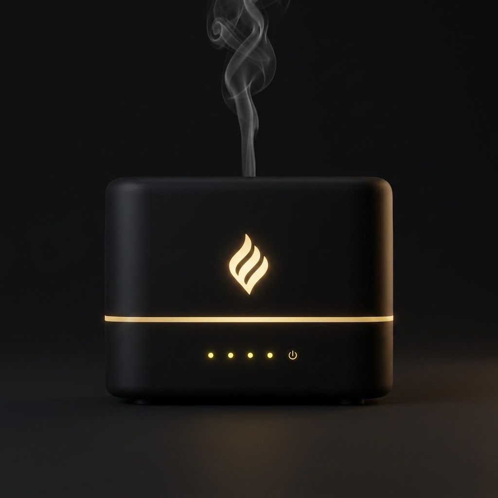 Difusor de aroma minimalista Click & Go LED amarillo vapor ambiente relajante hogar
