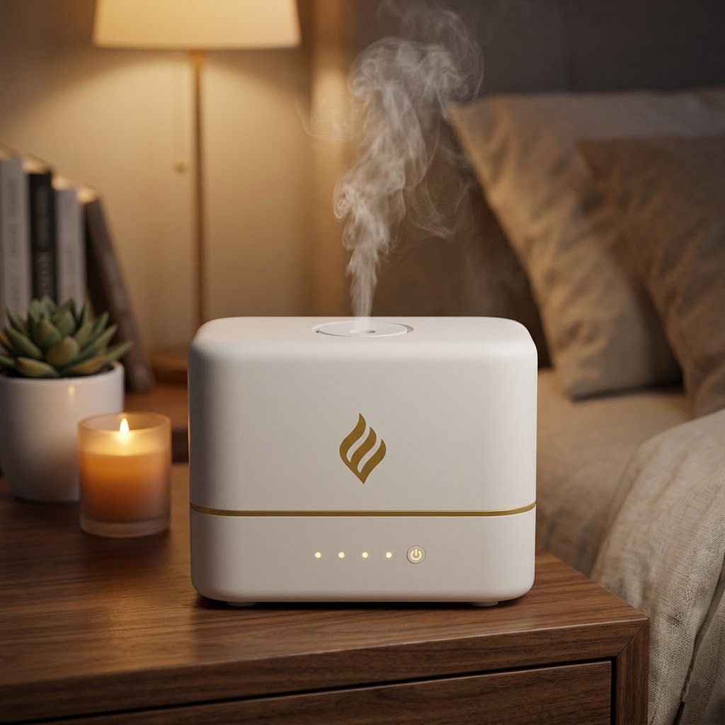 Difusor aroma ultrasónico Click & Go vapor aceites esenciales humidificador LED ambiente