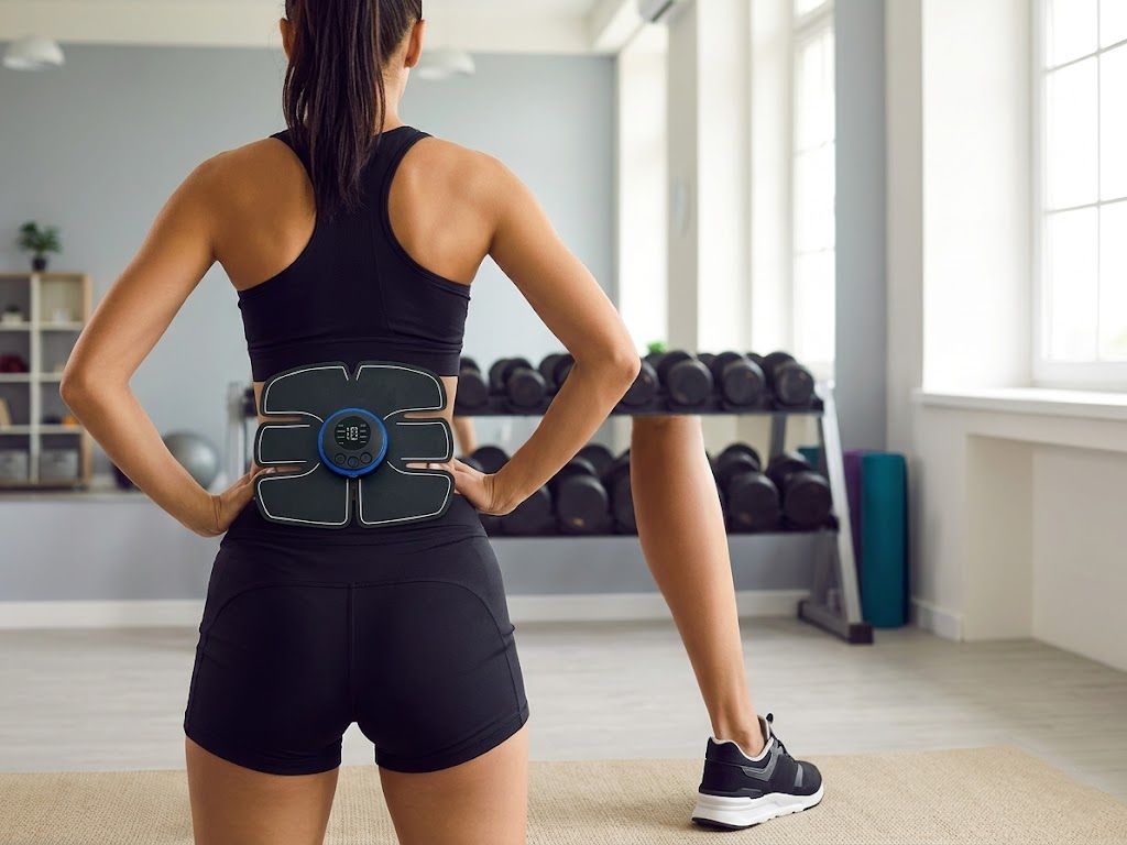 Electro estimulador abdominal recargable EMS Click & Go tonificación abdomen en casa