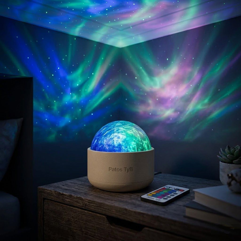 Esfera proyectora aurora boreal Click & Go LEDs RGB dormitorio ambiente luces colores paredes