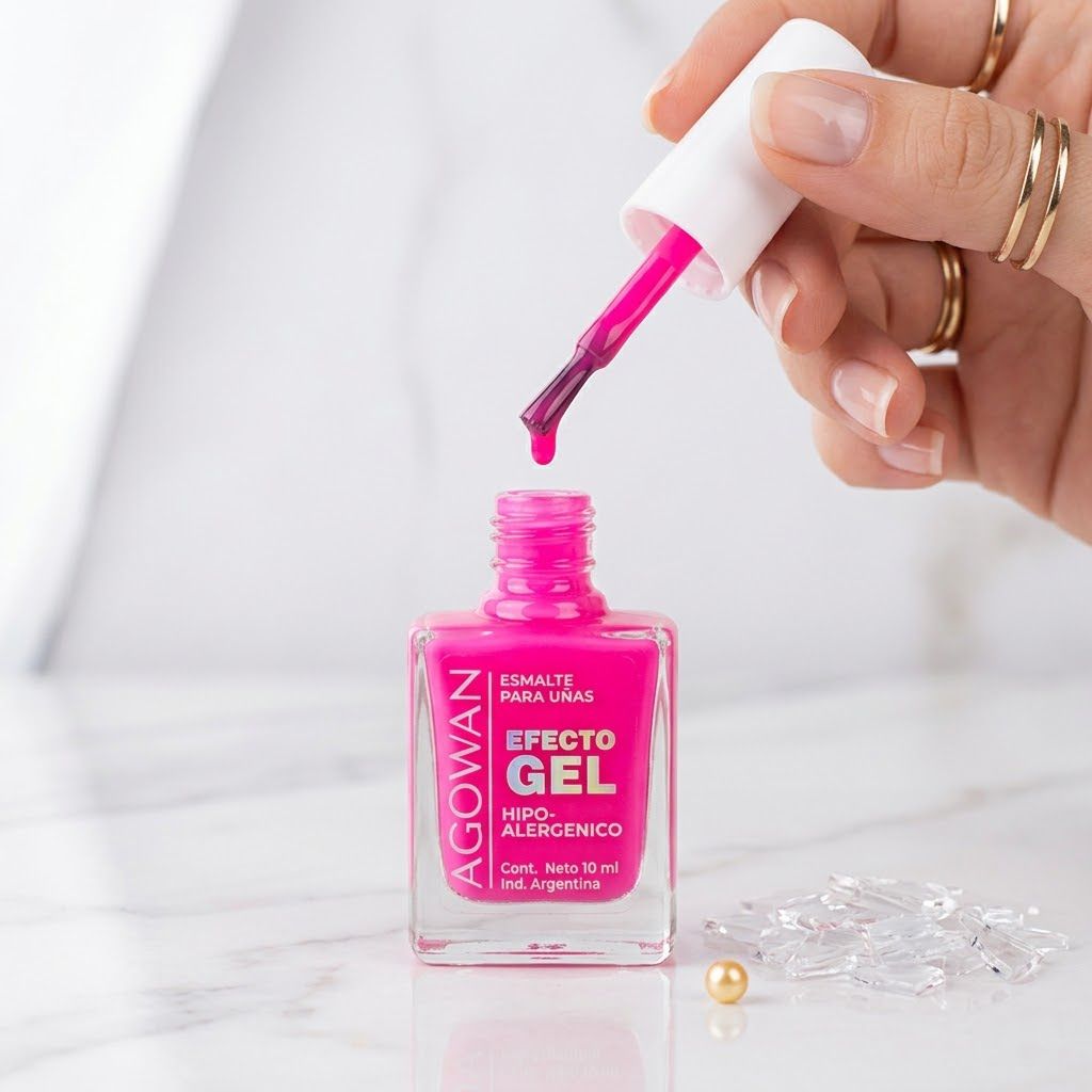 Esmalte u&ntilde;as efecto gel Click & Go frasco detalle pincel brillo color