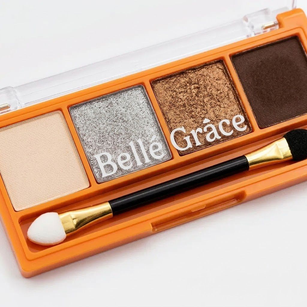 Paleta sombras Bell&eacute; Gr&acirc;ce BM0015 Atardecer Dorado primer plano textura sombras aplicador doble Click & Go